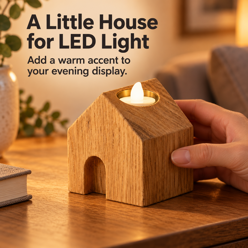 House-Shaped LED Tealight Holder