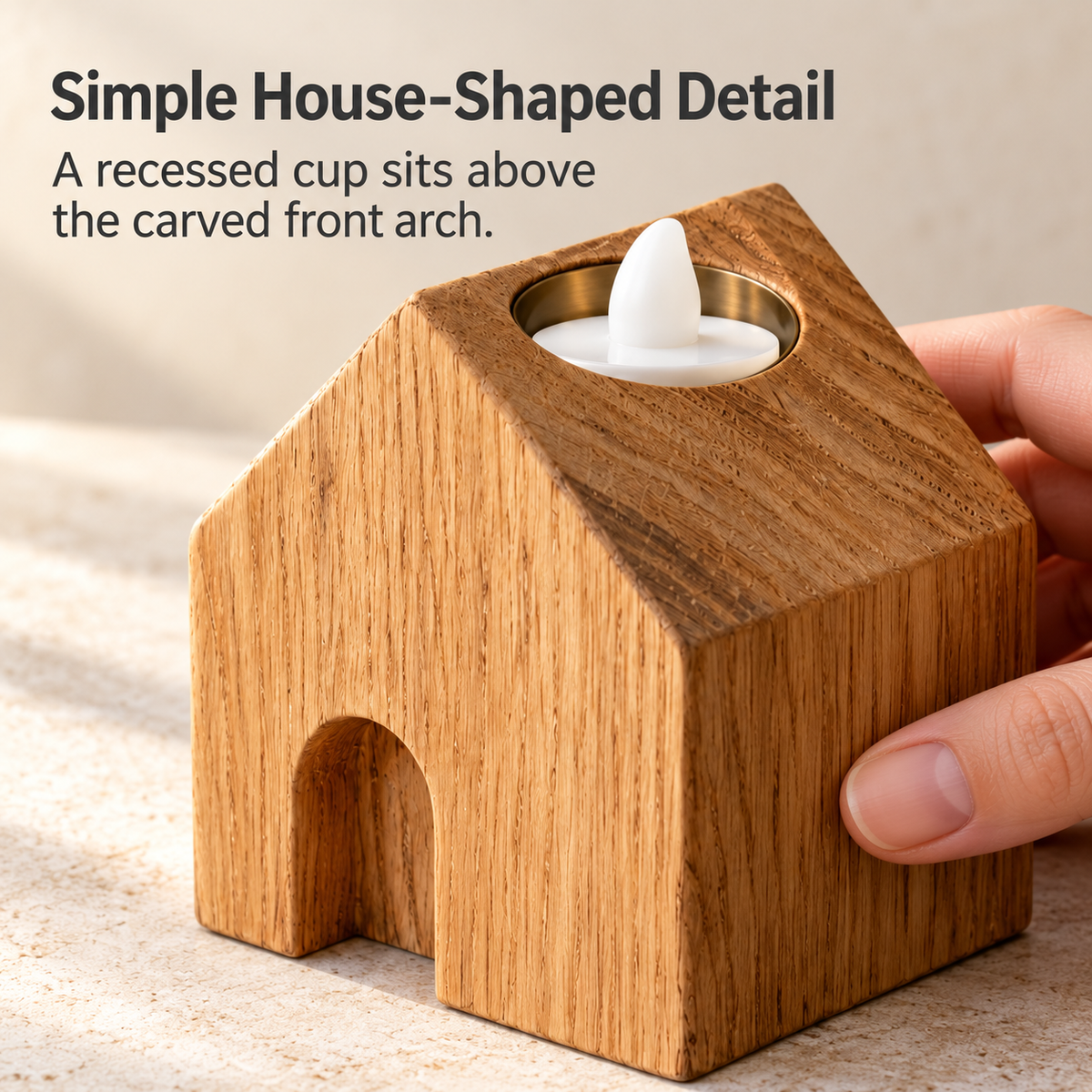 House-Shaped LED Tealight Holder