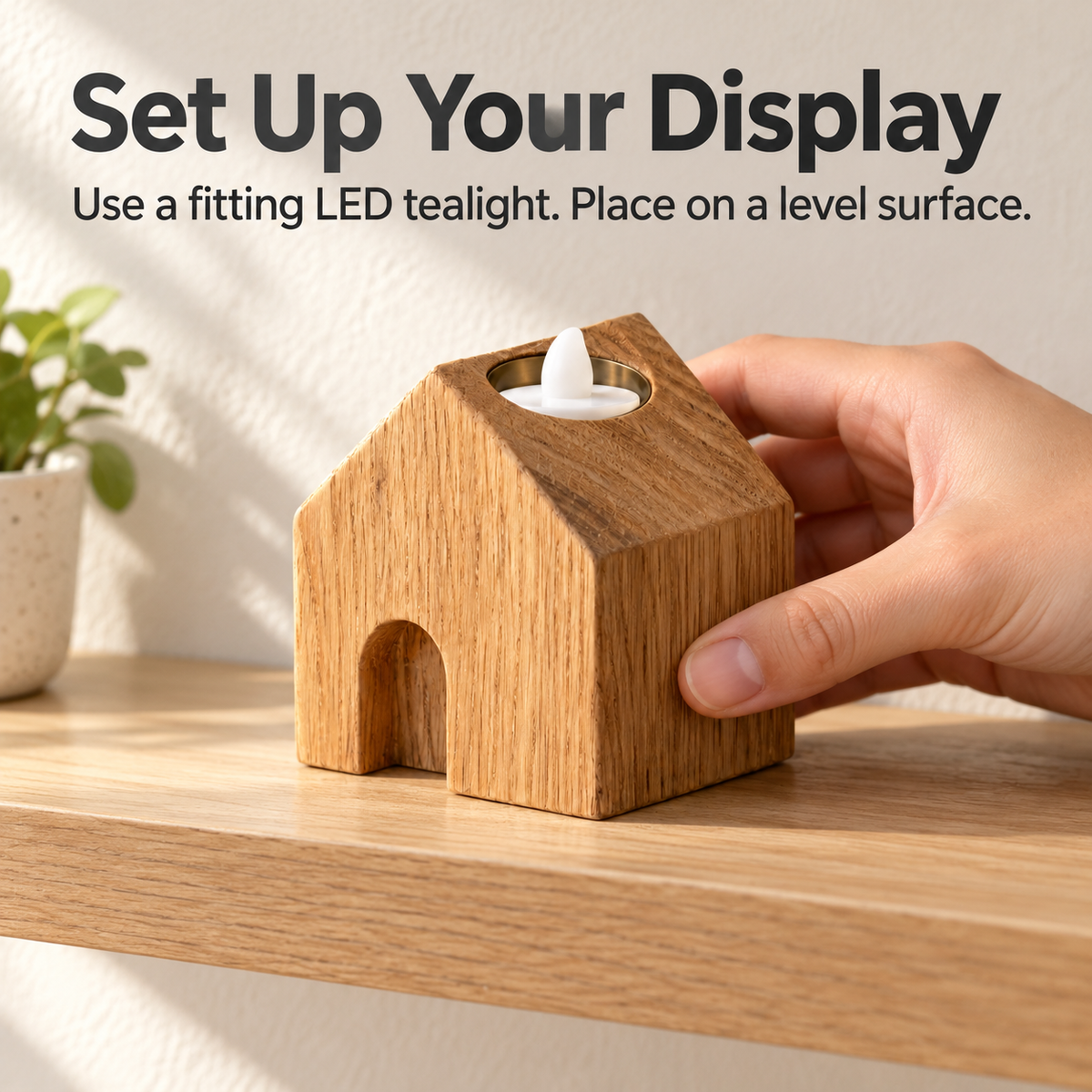 House-Shaped LED Tealight Holder