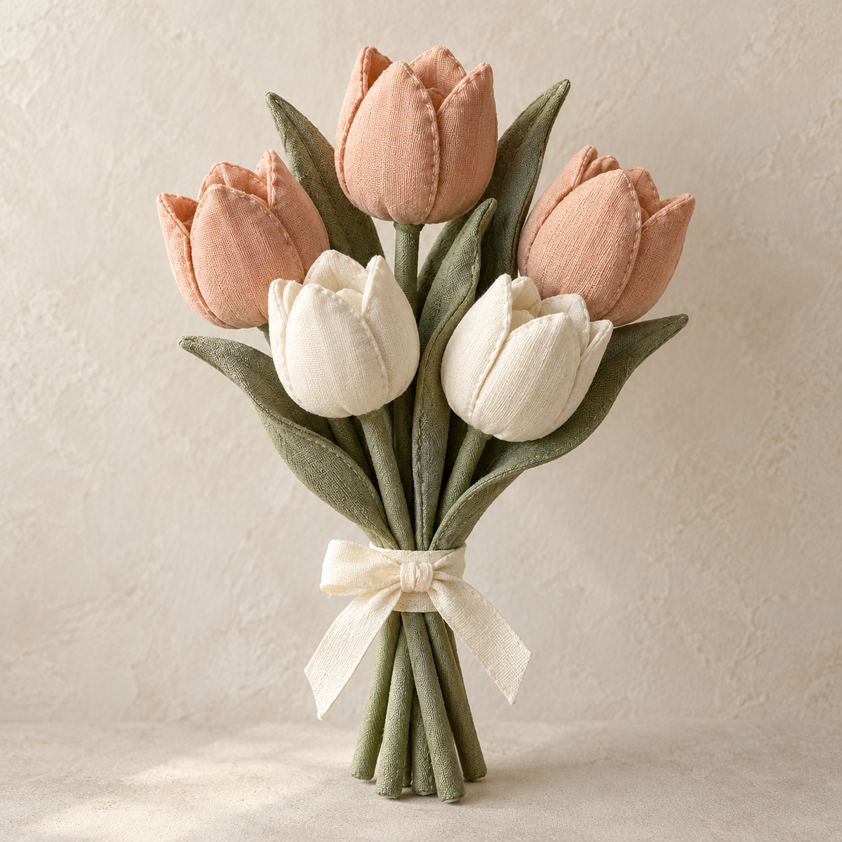 Fabric Tulip Bouquet for Home Decor