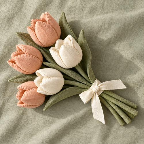 Fabric Tulip Bouquet for Home Decor
