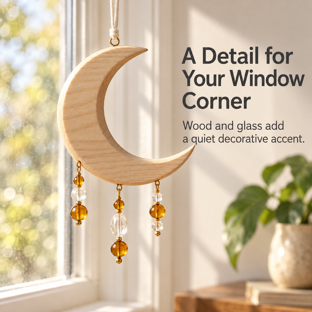 Crescent Bead Hanging Ornament