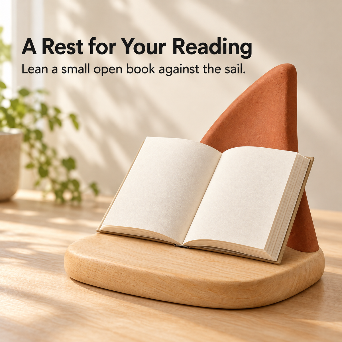 Sail-Shaped Tabletop Book Rest