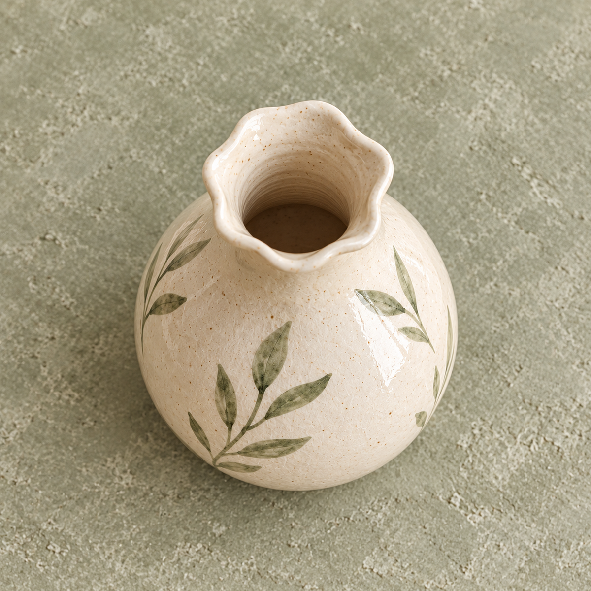 Leaf-Pattern Vase for Dried Stems