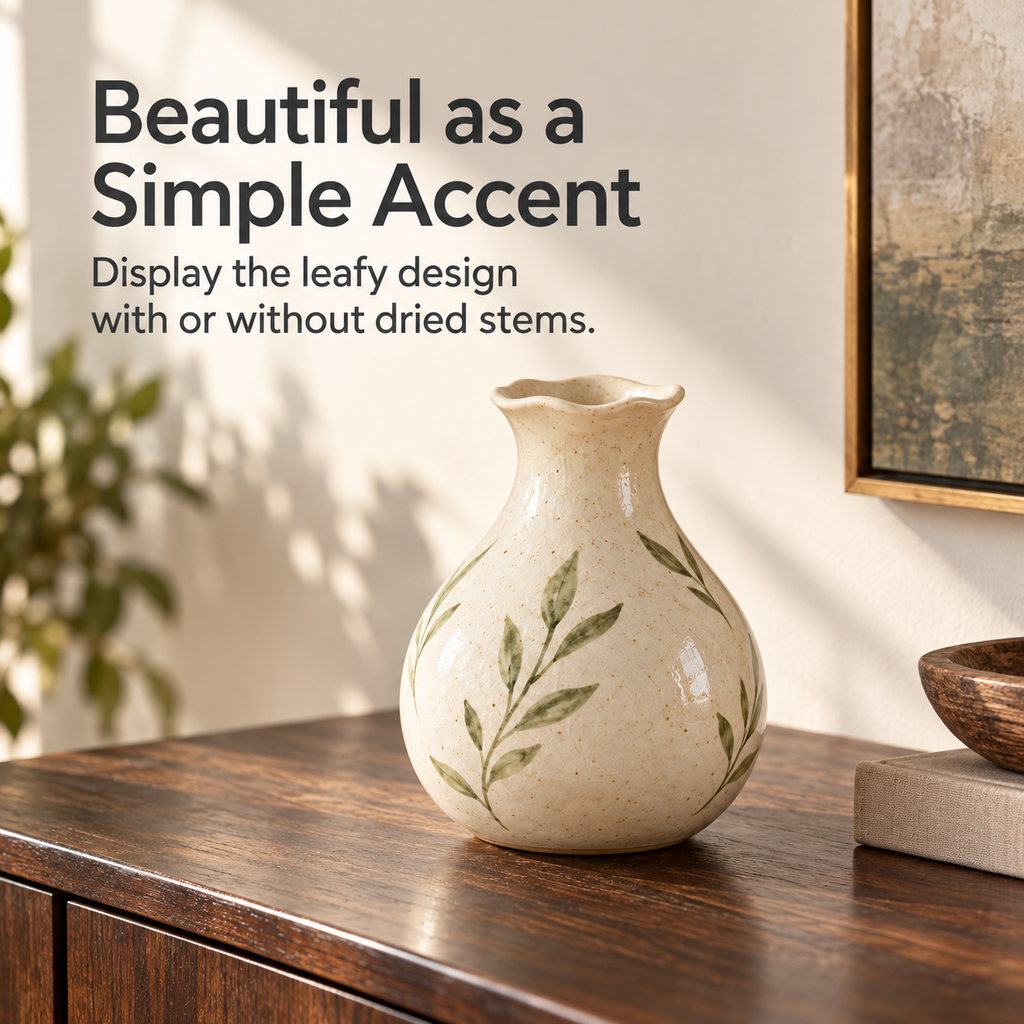 Leaf-Pattern Vase for Dried Stems