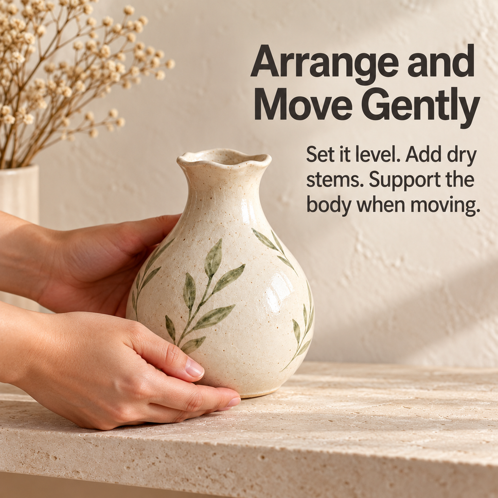 Leaf-Pattern Vase for Dried Stems