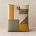 Patchwork Book Sleeve with Button-and-Loop Closure