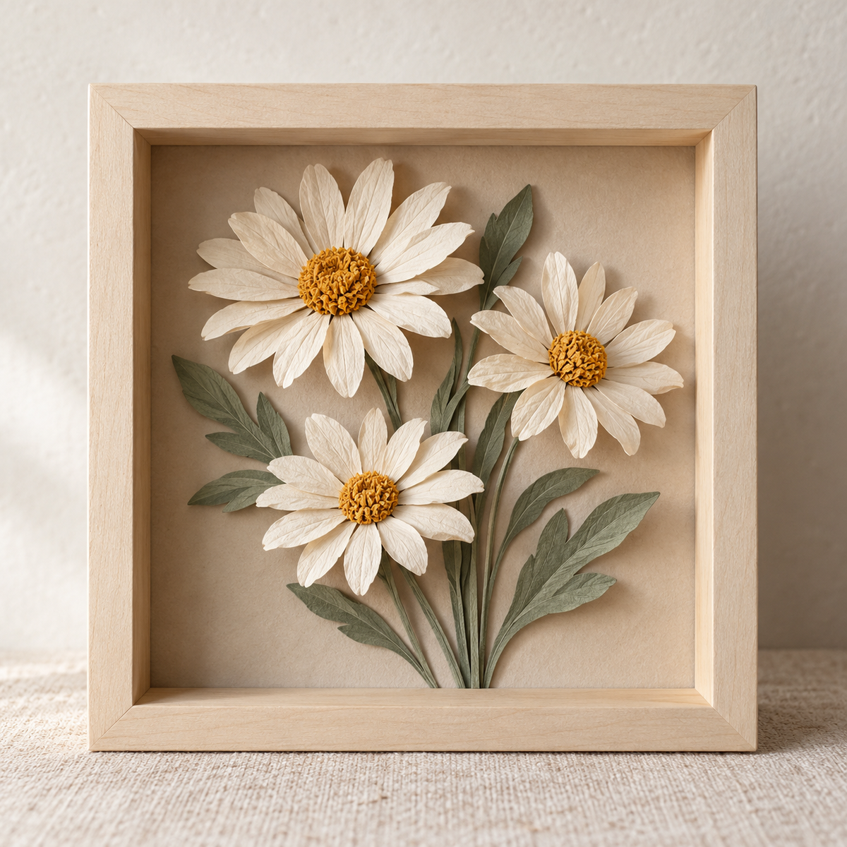 Layered Paper Daisy Shadow Box
