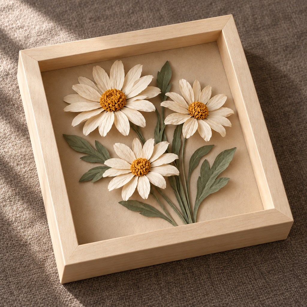 Layered Paper Daisy Shadow Box