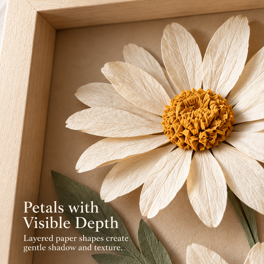 Layered Paper Daisy Shadow Box