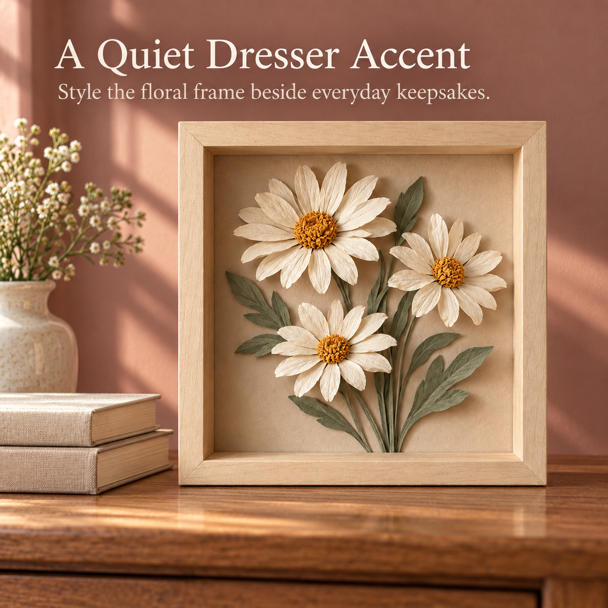 Layered Paper Daisy Shadow Box