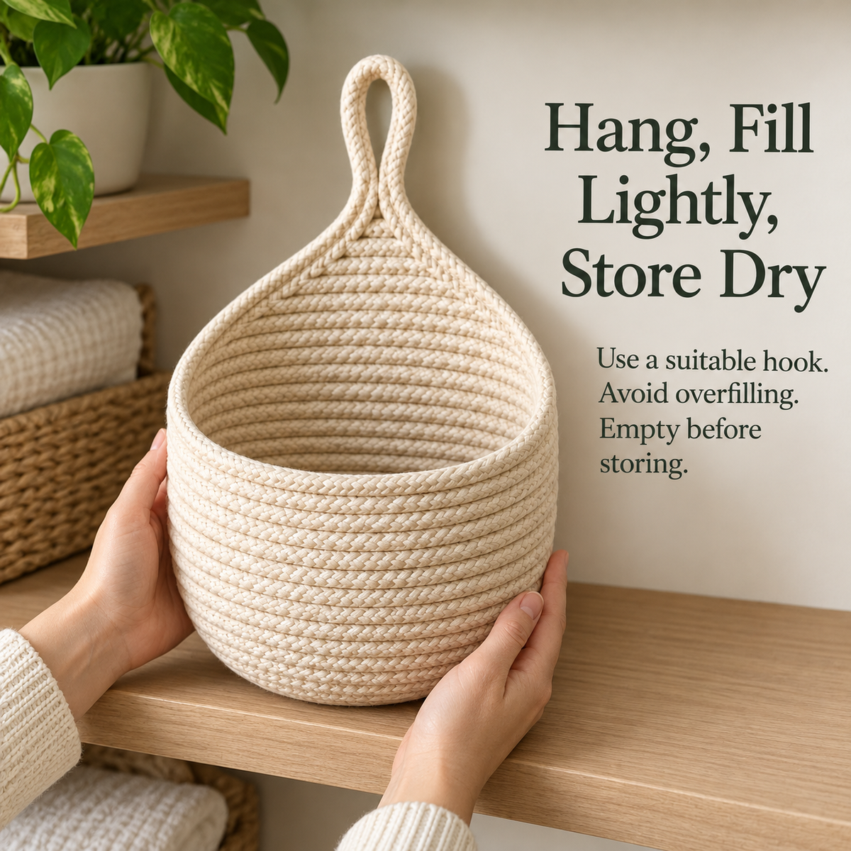 Rope Wall Pocket Basket
